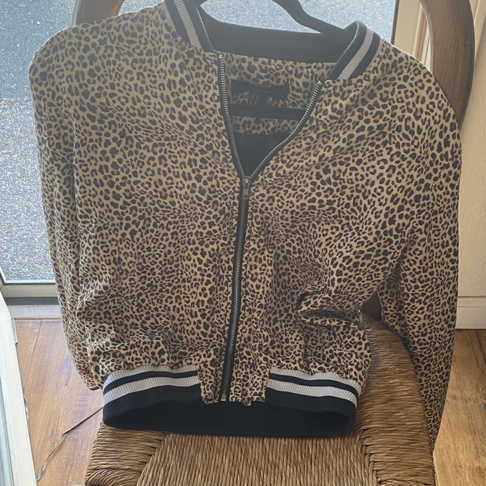 Forever 21 Leopard Print Bomber Jacket